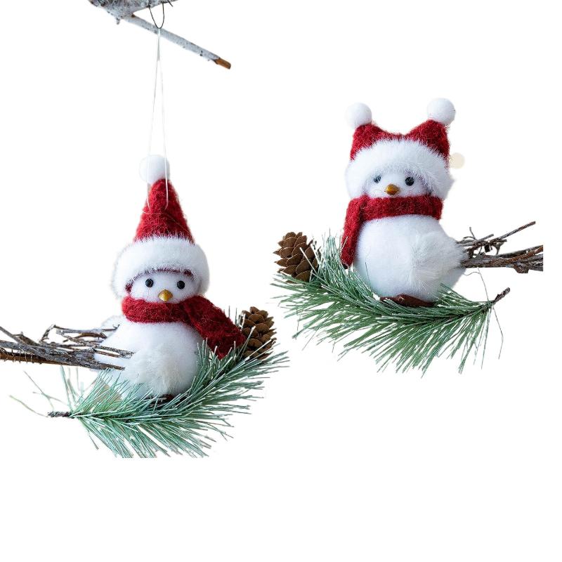 1Pcs White Bird Christmas Tree Decoration Cute Animal Pendant Home Office Garden Decor Ideal Friend Gift