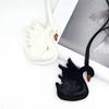 Breloc Drăguț Lebădă din Piele PU Alb-Negru Breloc Handmade pentru Cuplu Farmec pentru Geantă Formă Lebădă Cadou