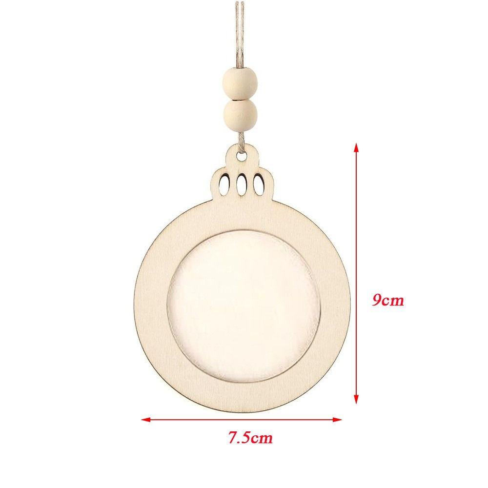 6Pcs DIY Christmas Tree Decorations Wooden Xmas Hanging Pendant Christmas Picture Frame Ornaments