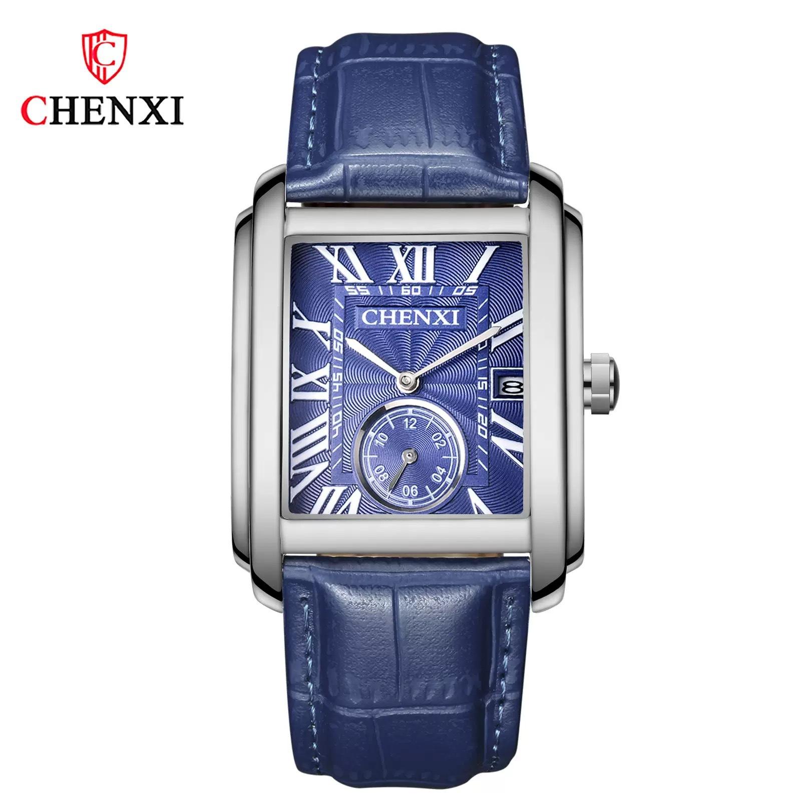 Dawn Square Steel Belt Calendar Men S Watch Fashion Business Quartz Watch