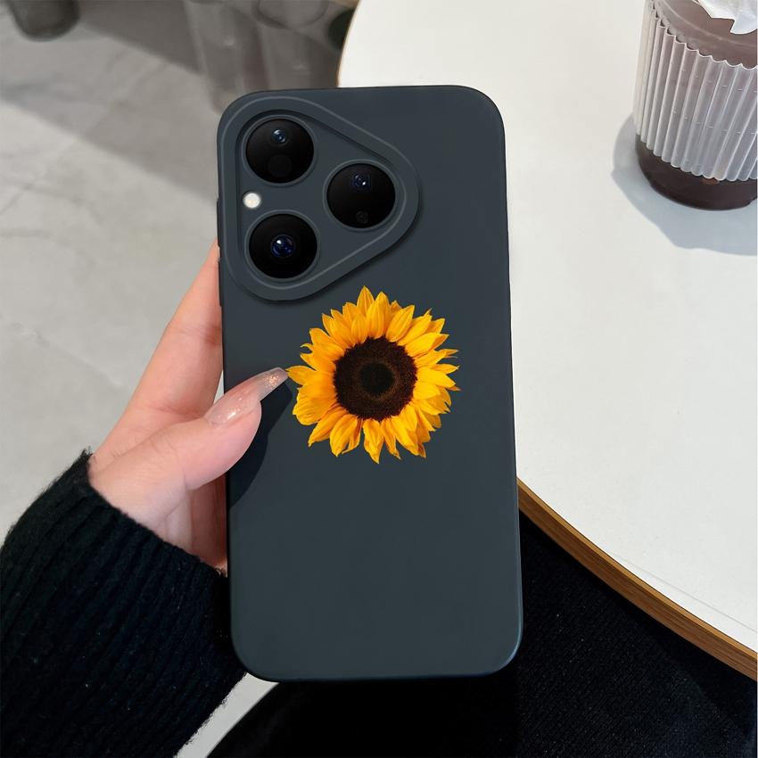 For Huawei Nova Y90 4E 5T Y70 Y72 6 7 8 9 SE Y61 Pura 80 Pro Soft Silicone Phone Covers Beautiful Sunflower Patterns Anti Slip Shell For Huawei Casing