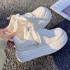 Spring New Fashion Color Matching College Style Sports Little White Shoes Lace-up Thick Sole Heightening Casual Shoes