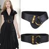 Vintage Schwarzer Elastischer Breiter Bund für Damen - Retro Mode Gürtel für Pulloverkleid