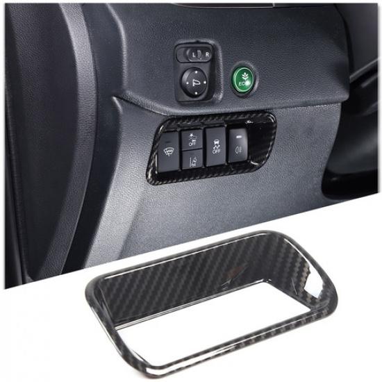 Carbon Fiber ABS Fog Light Switch Button Decoration Frame For Honda Pilot 15-22