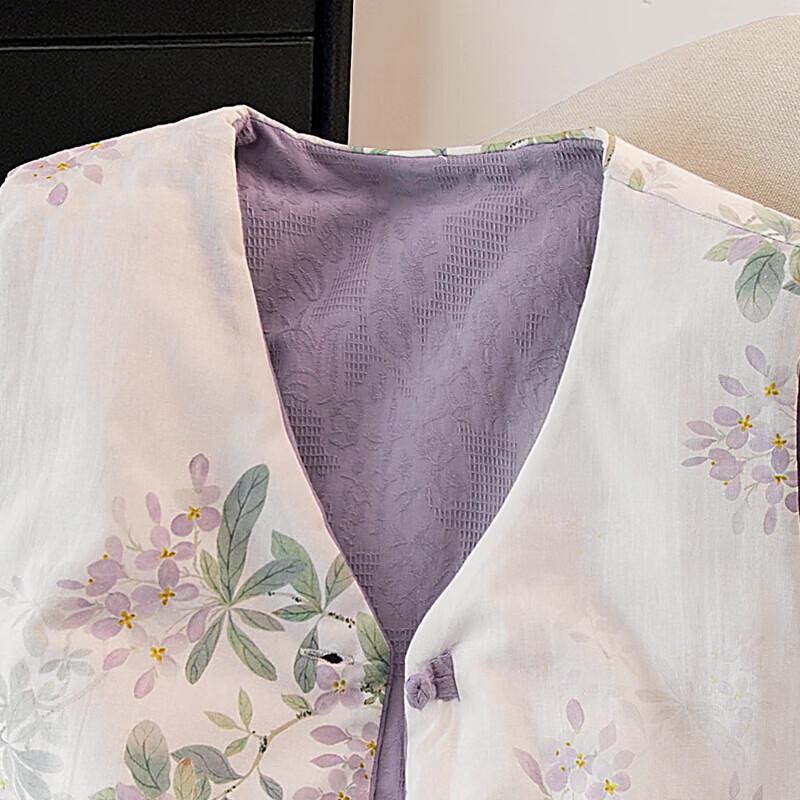 Si Bai She Women's New Chinese Style Floral Padded Vest