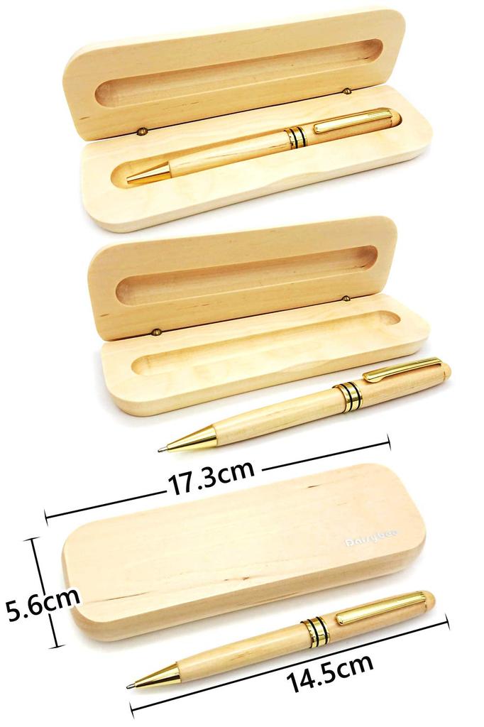 Daisybee Wooden Ballpoint Desktop Ballpoint Pen with Black Natural Maple Wood Pen, Boxed, Gift, Case, Oil-Based, Lead,