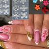 Frühlingsblütenblätter Silikon-Nagelform Dreidimensionales Blumiges DIY-Design Maniküre-Schablone Carving Nail Art Schablonen Werkzeuge