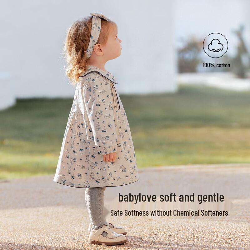 Babylove Girls' Floral French Cotton Dress