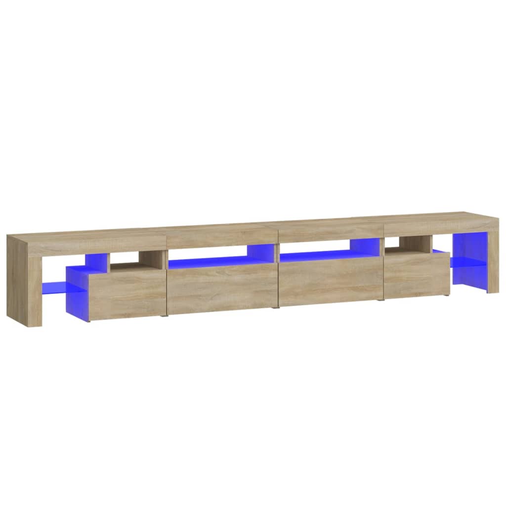 Vidaxl Szafka Pod Tv Z Oświetleniem Led, Dąb Sonoma, 260X36,5X40 Cm