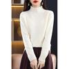Women's Thickened Short Sweater with Half-High Collar - Cozy Cashmere Blend, Loose Fit, Long Sleeve, Winter Base Layer, Lazy Style.