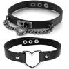 Collane con colletto gotico rotondo e fascino vintage alla moda sexy, regalo di gioielli, collana girocollo punk da donna Harajuku con cuore in pelle gotica