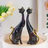 European Abstract Cat Statue: Oil Painting Resin Decor for Bedroom or Entrance - Creative Holiday Gift