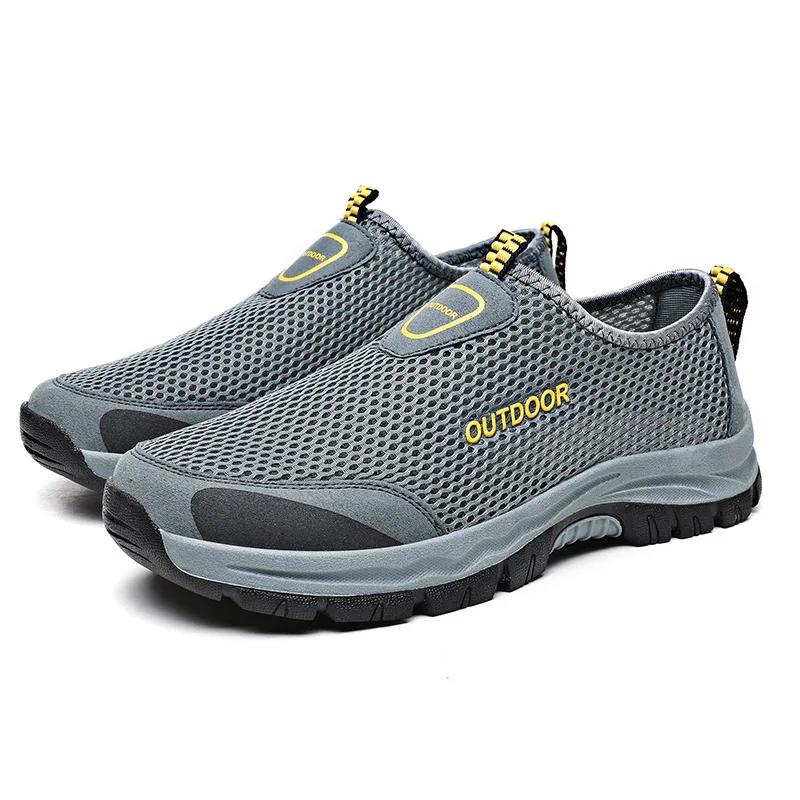 Fashion Summer Large Size Men's Shoes Outdoor Fashion Casual Hiking Shoes for Men Mesh Hollow Breathable Sneakers Men Zapatos De Hombre