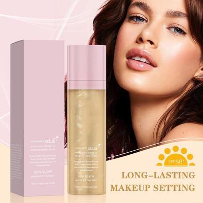 Makeup Setting Primer Mist SPF50 Sun Glow Facial UV Protection Portable Sunscreen Setting Spray