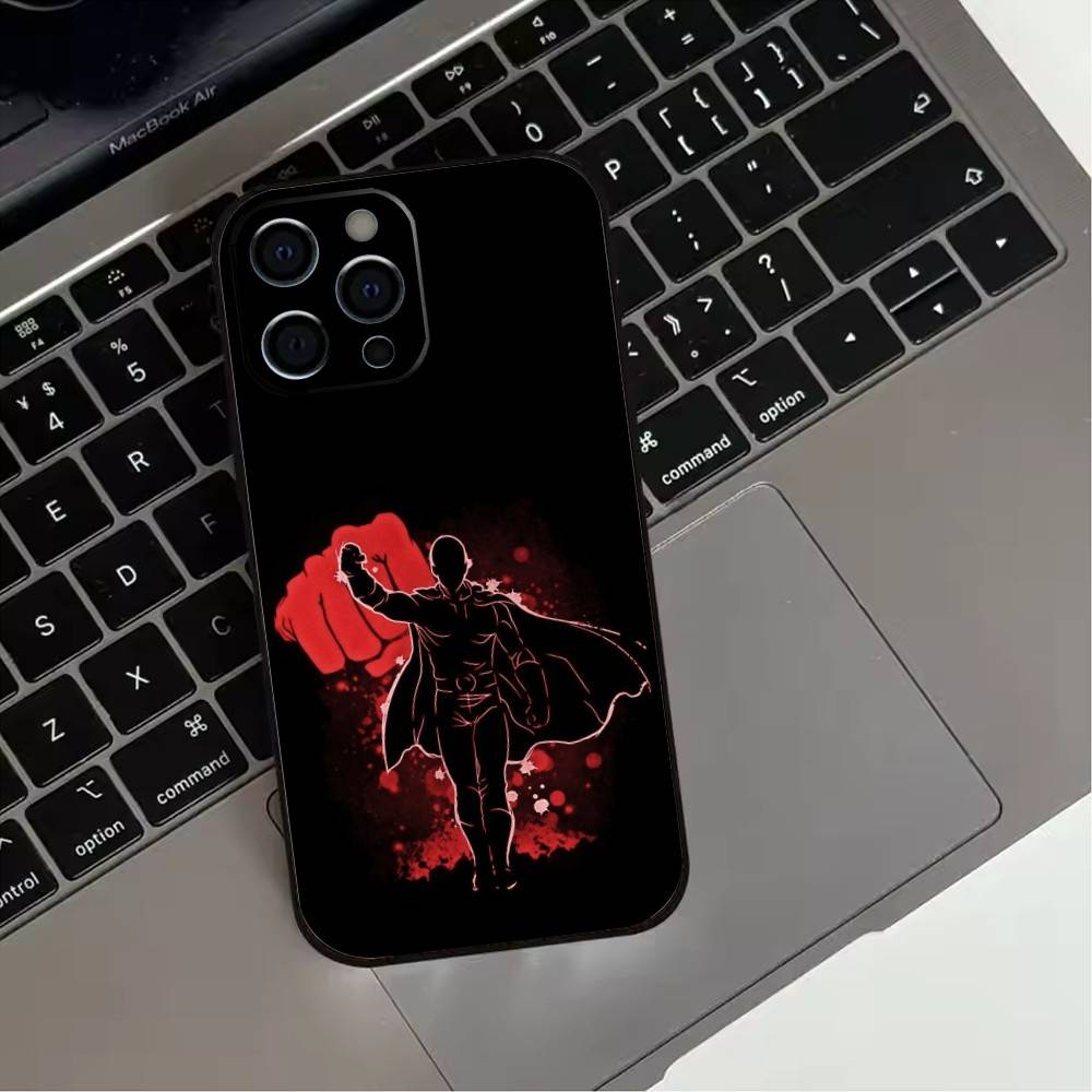 HOT Anime 12O-One P-Punchs Man Phone Case For iPhone17,16,15,14,13,12,11 Plus,Pro Max Soft Black Cover