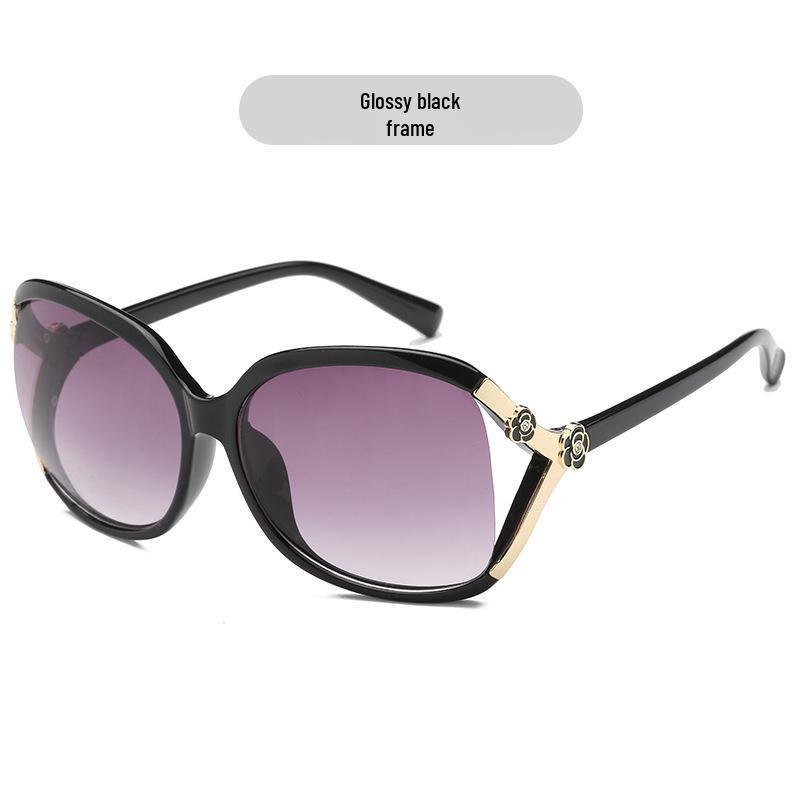 

Трендовые поляризованные розовые солнцезащитные очки 2024 - Ретро уличный стиль с камелиями