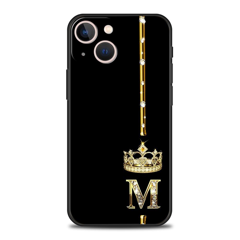 

Чехол для телефона с буквой D и бриллиантовой короной для iPhone 17 16E 15 16 14 13 12 11 Pro Max 7 8 Plus, мягкая задняя крышка из ТПУ iPhone 17 Pro