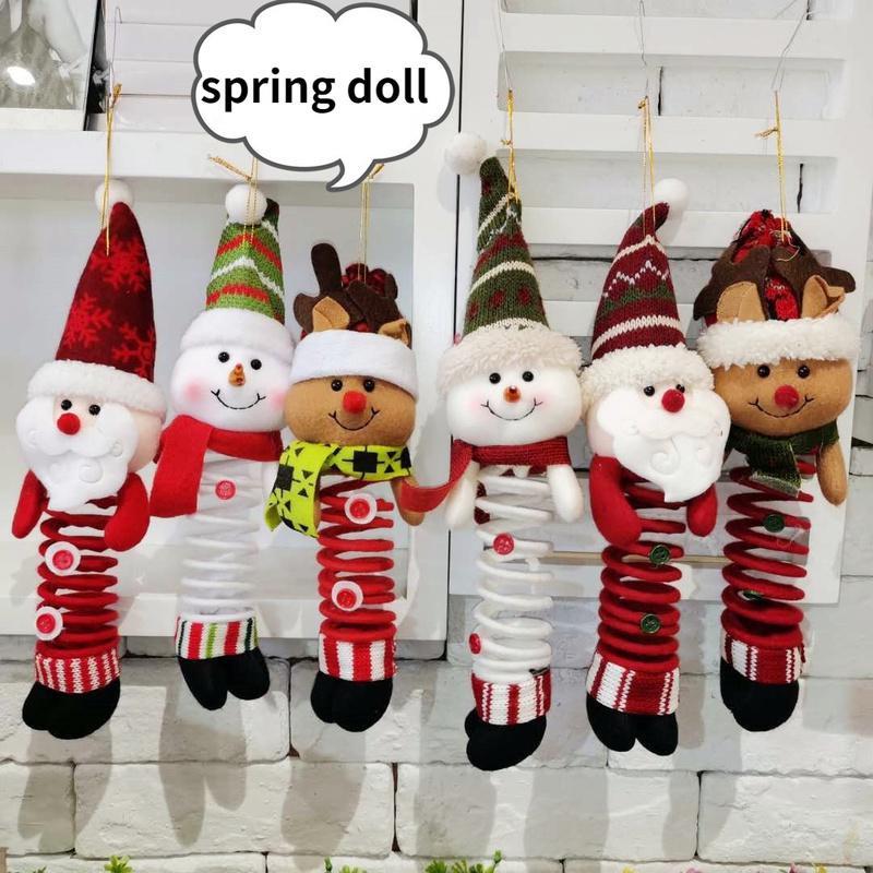 1PC Creative Santa Claus Snowman Elk Home Decor Ornaments Rocking Spring Foot Doll Christmas Decoration Supplies New Year Gift
