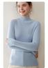 Women's Cashmere Striped Pullover - Slim-Fit Half-High Neck Knitwear for Autumn & Winter