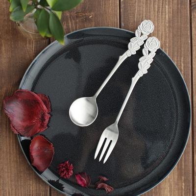 Rose Flower Spoon, Cake Fork