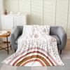 Pretty Rainbow Fleece Throw Blanket Cute Cloud and Love Hearts Flannel Blanket Plush Fuzzy Colorful Stripes for Bed Cou