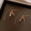 French retro iris flower earrings niche cold wind ear hook earrings