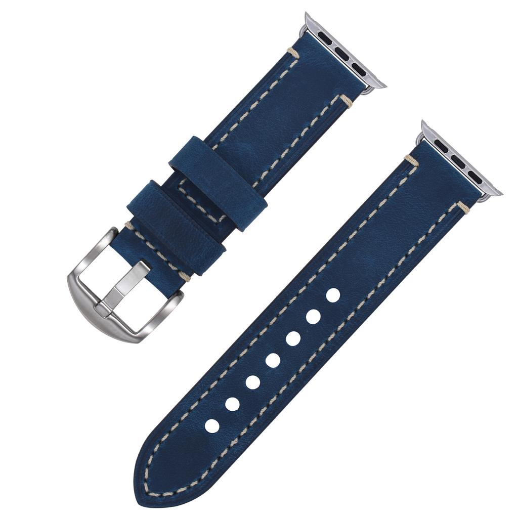 Suitable For Apple S7 Watch Apple Iwatch Strap First Layer Crazy Horse Leather Pin Buckle Watch8 Watch Strap