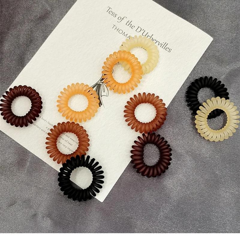 5 szt./zestaw Spiralne gumki do włosów Kabel telefoniczny Scrunchies Gumka do włosów Prosty matowy kolor Elastyczna opaska do włosów Kobieta Akcesoria do włosów