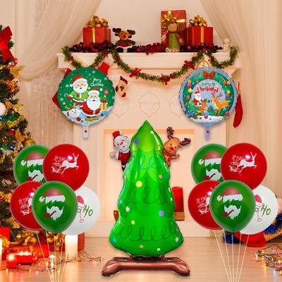 Standing Christmas Foil Balloons Santa Claus Xsmas Tree Large Standing Balloon Gingerbread Man Snowman