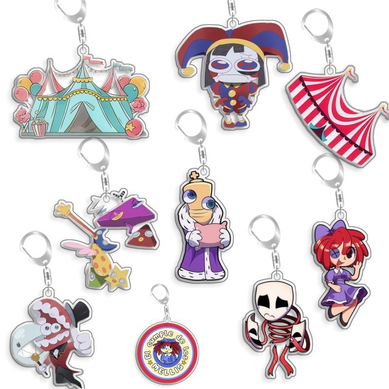 For The Amazing Digital Circus Pomni Kinger Ragatha Gangle Acrylic Selfmade Cute Cartoon Anime Keychain Pendant Toy Gift 5cm