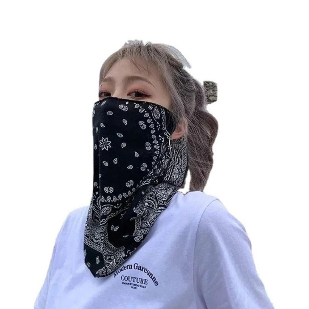 Solid Color Summer Ice Silk Mask Sunscreen Face Scarf Face Gini Mask  Outdoor Hiking