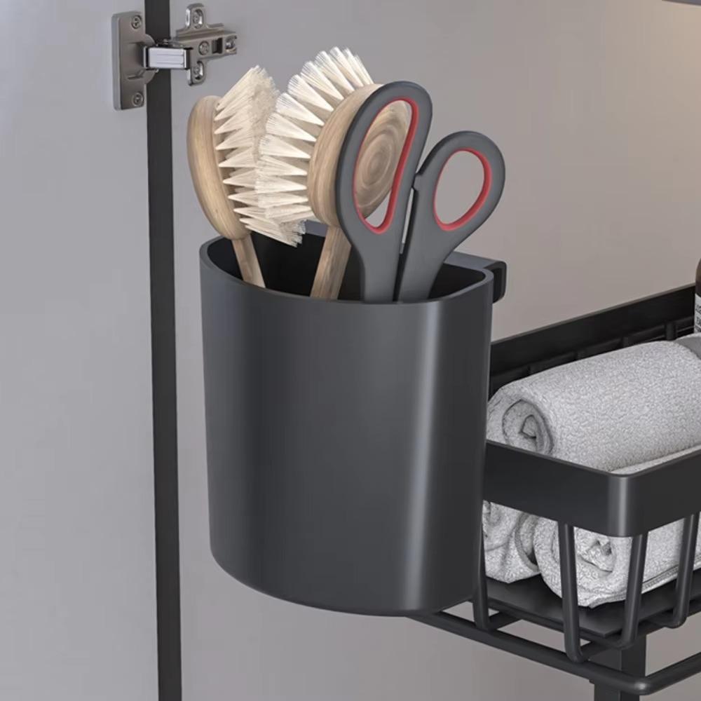 Under Sink Organizer Rack Kitchen Drawer Storage Racks Household Slide Out Type Spice Shelves 2 Layers Portable Condiment Shelf