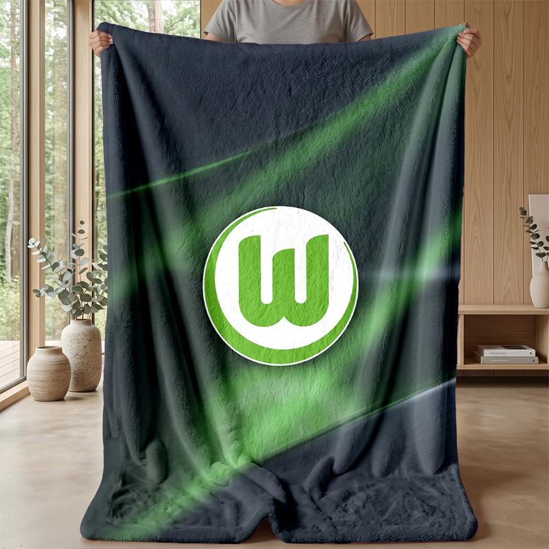 VfL Wolfsburg FC Soft Flannel Fleece Blanket Lightweight Cozy Warm Throw Blanket For Sofa Bed Home Decor