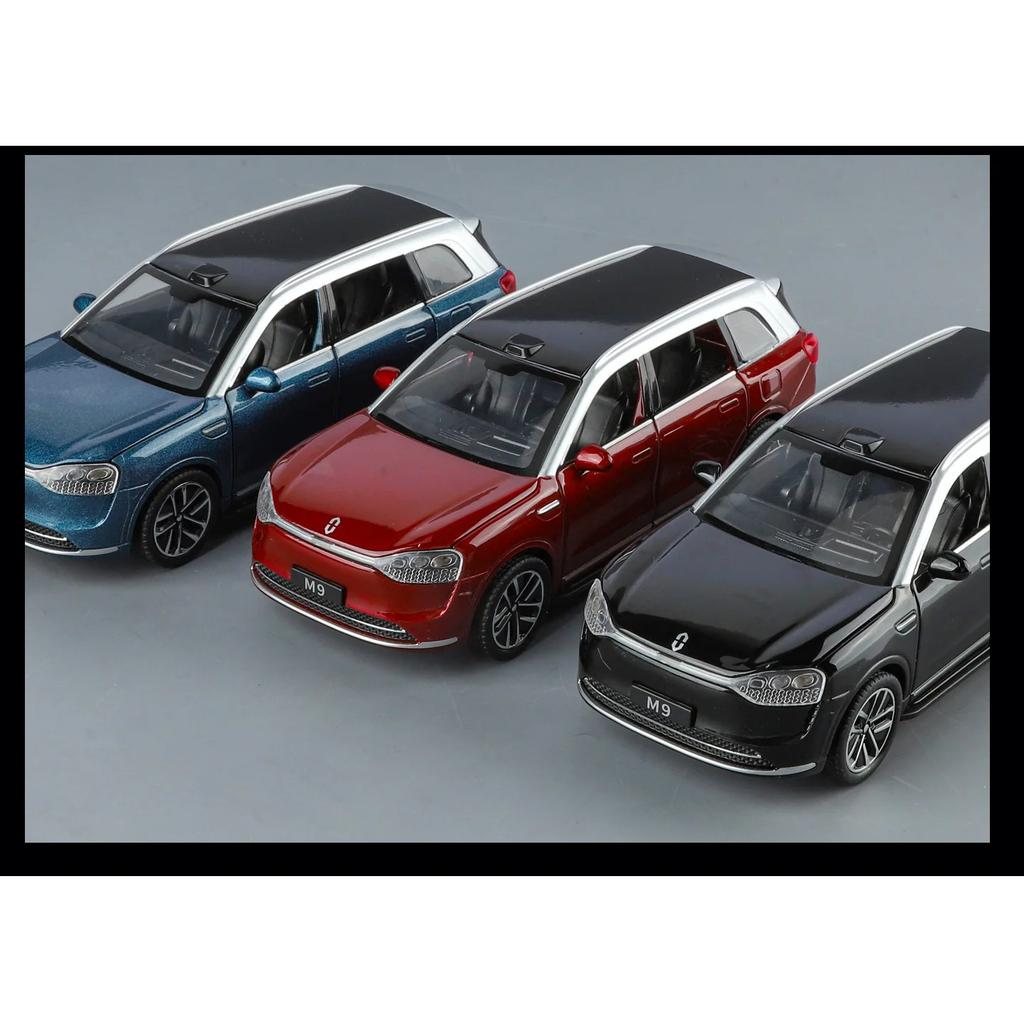1/32 AITO M9 SUV Alloy New Energy Car Model Diecasts Metal Luxy Vehicles Car Model Simulation Sound and Light Childrens Toy Gift