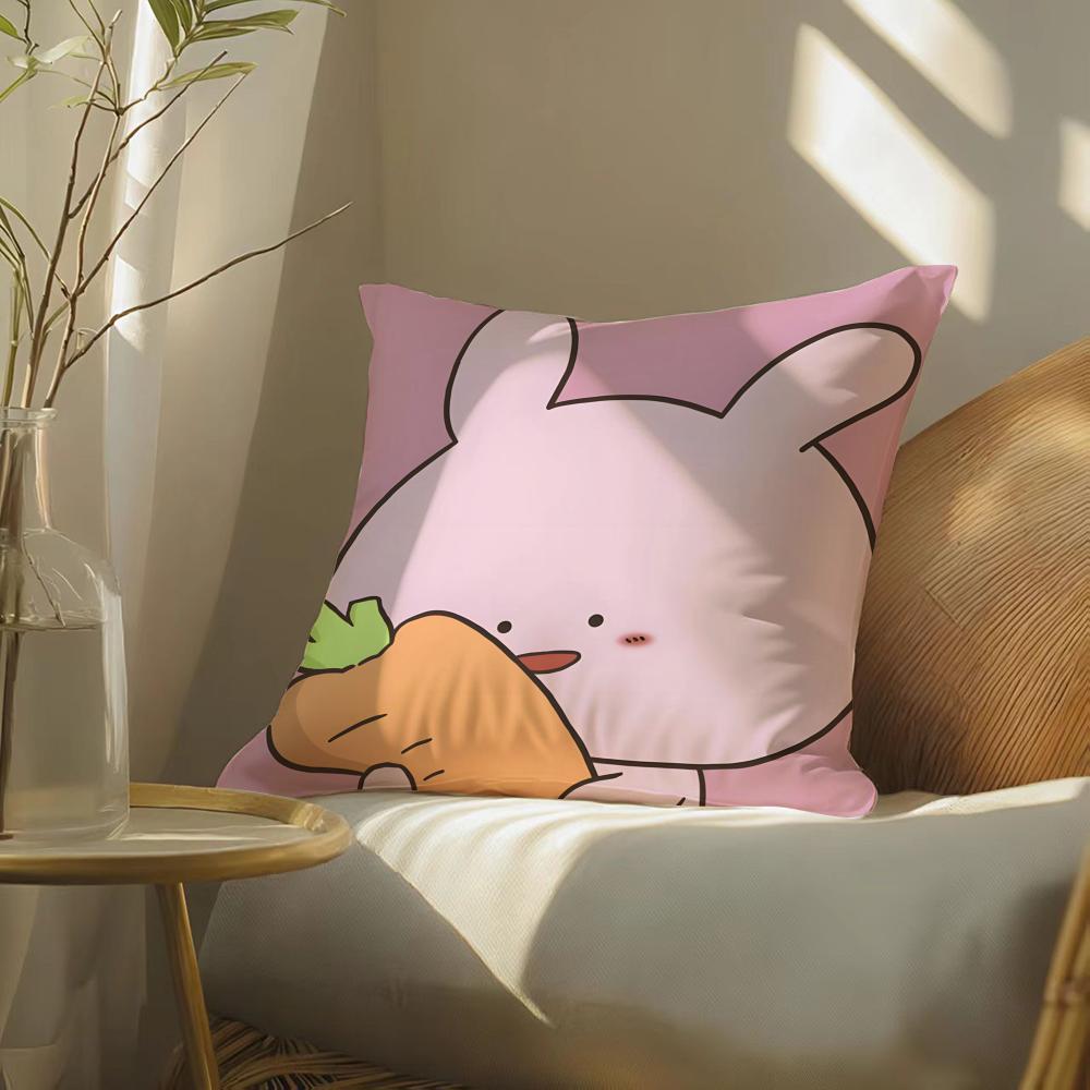 Cartoon AAsamimichan Cute Bunny Singer Pillow Case Pattern Printed Pillowcase For Living Room Sofa Cushion Cover