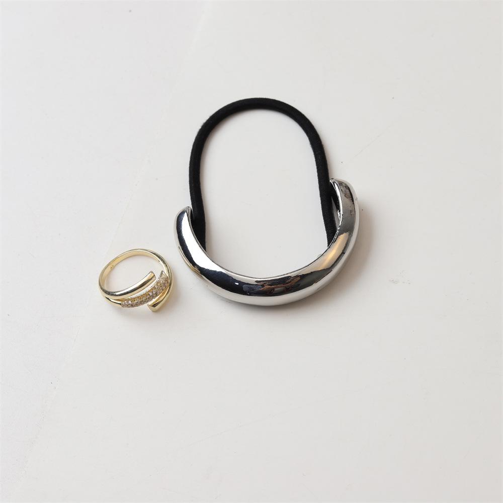Shiny Alloy Hair Rope: Durable, Color-Retaining Elastic Hair Accessory for Women