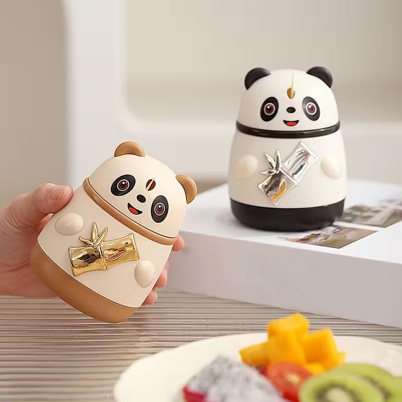 2026 New Auto Pop-Up Toothpick Holder: Panda Cat Cartoon Design, Creative National Trend Gift for Christmas