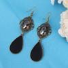 Prom Gemstone Stud Earrings Jewelry European and American Fashion Creative Retro Water Drop Black Long Earrings Earrings