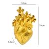 Black Anatomical Heart Vase Simulation Heart-Shaped Art Resin Vase Decorative Potted Flower Vessel Gift Room Office Desk Decor