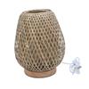 Table Lamp Double Layer Woven 3 Color Temperature Stepless Dimming Vintage Bedside Lamp for Bedroom