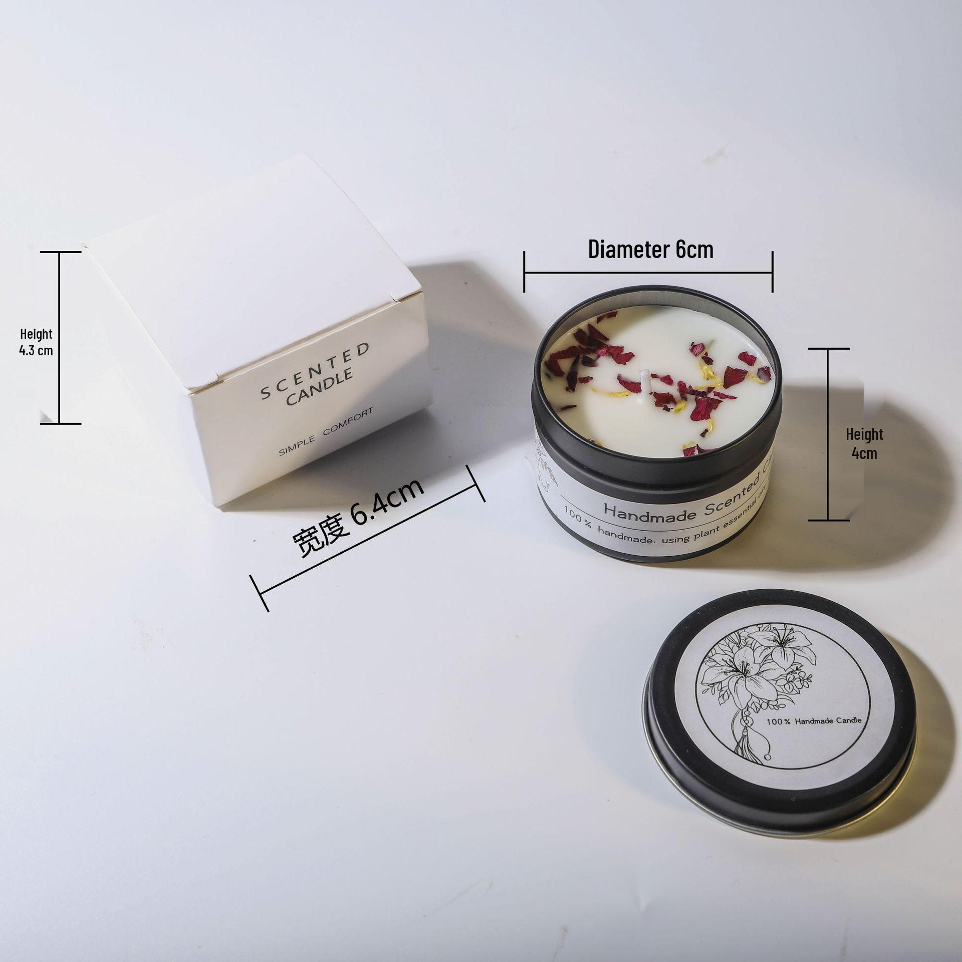 

Soy Wax Dried Flower Scented Candle – Perfect for Weddings, Birthdays, and Floral Aromatherapy. Black Tin Latte Coffee