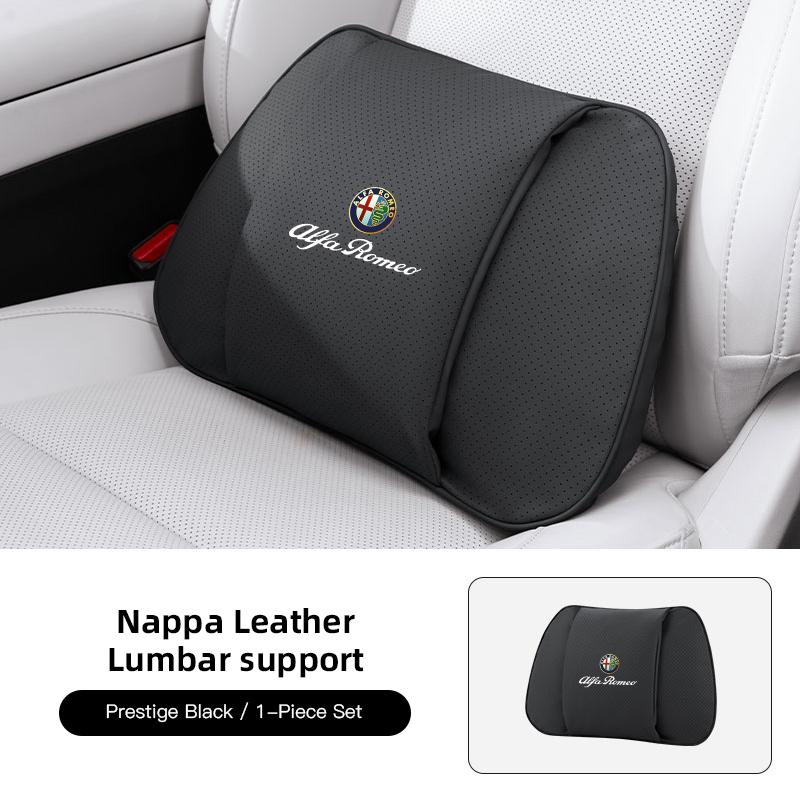 fxrp5 Napa Leather Headrest and Lumbar Support For Alfa Romeo 156 159 4C 8C 166 Giulia Giulietta Mito Stelvio Spider GT Tonale Disco