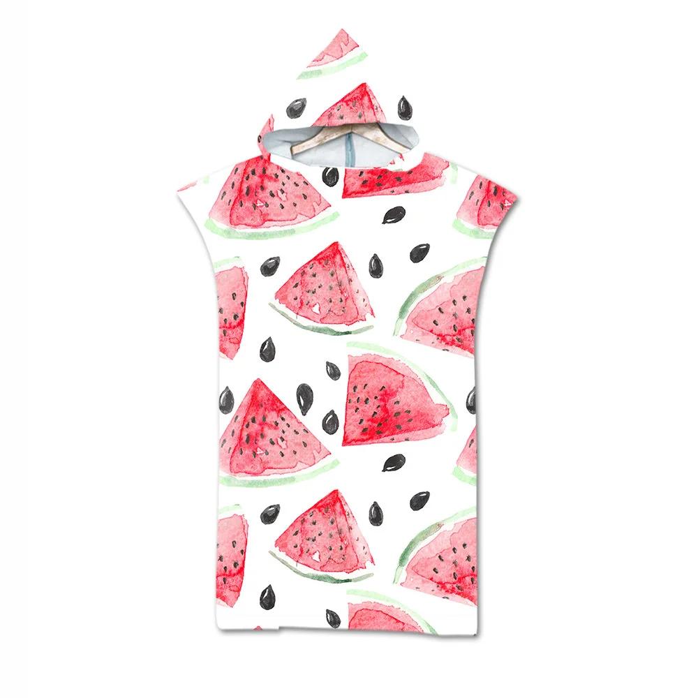 Toalla de Playa de Moda de Verano Microfibra Secado Rápido Capa Grande con Capucha Poncho de Animales de Dibujos Animados para Adultos Bata de Baño para Nadar Surf Toalla de Baño