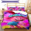 3pcs Trolls Design Cover Set - HD Printed Bedding with 1 Cover and 2 Pillowcases - Perfect for Home and Dorm Decor