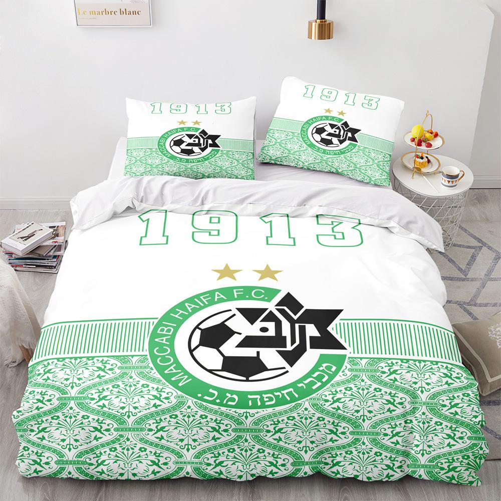 Haifa Maccabi Football Club Digital Printing Three-Piece 3D Three-Dimensional Polyester Chemical Fiber Duvet Cover