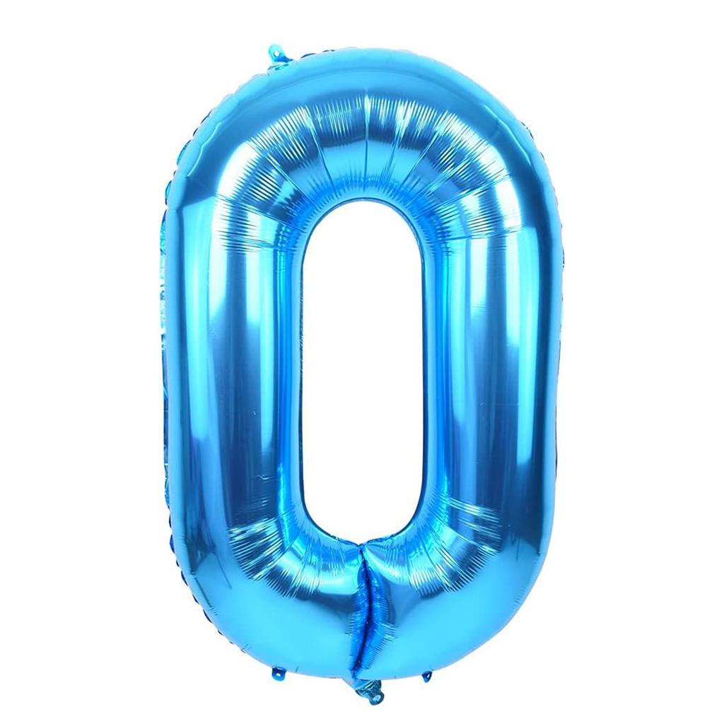 40 Inch Giant Blue Digital Balloons 0-9, Anniversary Party Decoration Supplies, Birthday Balloons