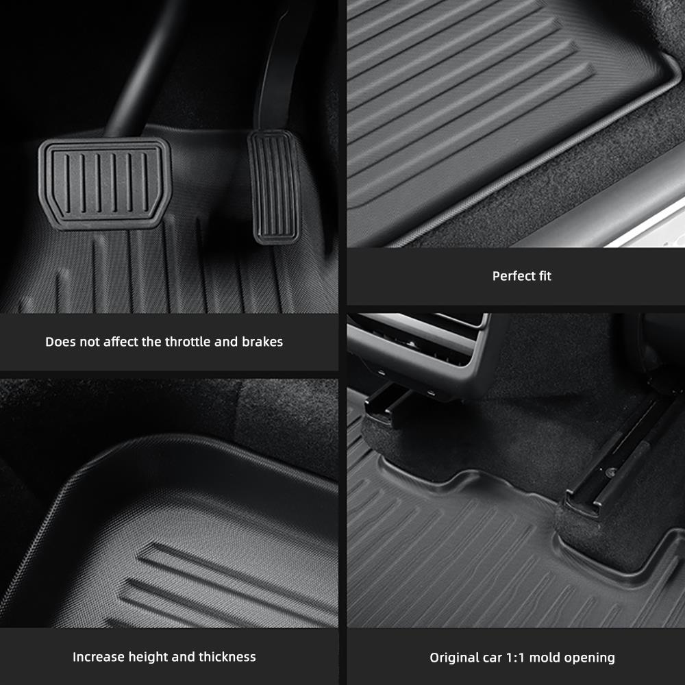 For New Tesla Model Y Launch 2025+ Juniper TPE Floor Mats & Cargo Liner All Weather Trunk Mats Floor Liner Seat Backrest Mats