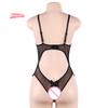 Black Porn Underwear Women Lace Transparent Bra One Piec Sexy Costumes Open Bra Crotchless Bodysuit Female Erotic Lingerie Sets