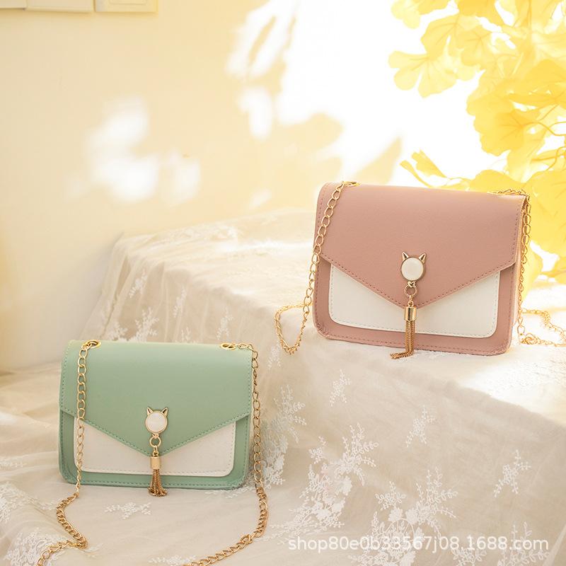 Kleine Taschen Frische Süße und Modische Taschen Kleine Quadratische Tasche Kontrastfarbe Vielseitige Clutch