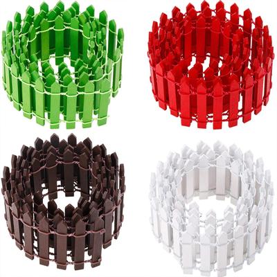 2 Pcs/set 1:12 Doll House Mini Furniture Accessories Micro Scene Solid Color Colorful Wood  Fence